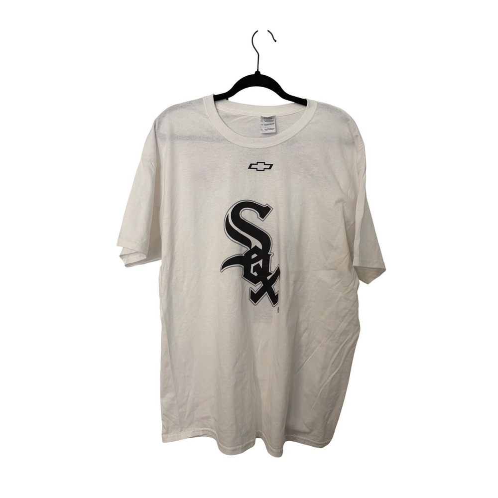 Chicago White Sox Chevrolet T-Shirt Mens XL White Short Sleeve Gildan Tee NWOT